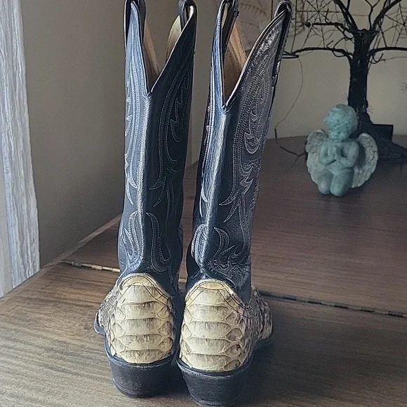 Dingo Snake Skin & Leather Western Cowboy Boots - Python Skin Boots Style 5130 - Picture 4 of 8